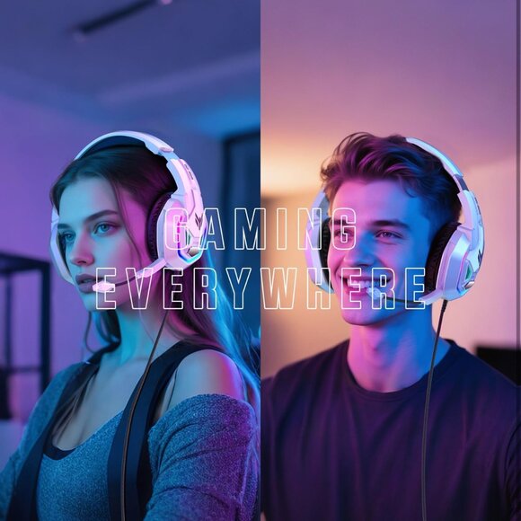 Gaming Headset for PS5, PS4, Xbox Series XIS, Xbox One, PC, Switch, Mac - RGB Ov - Picture 5 of 9